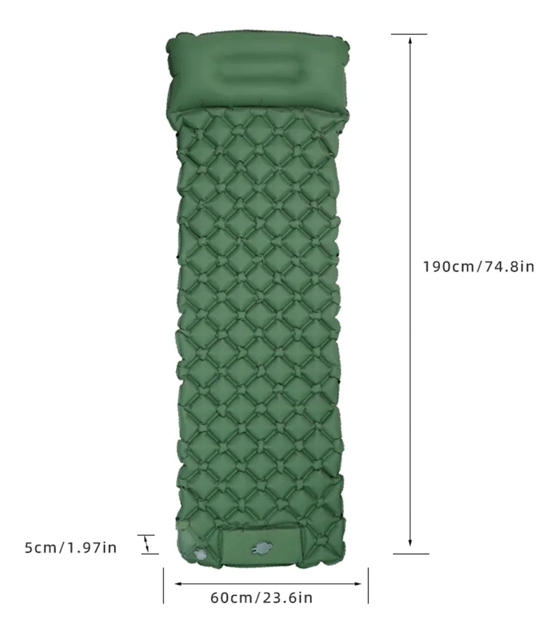 COLCHONETA INFLABLE PLEGABLE INDIVIDUAL PARA CAMPING Y VIAJES - 1