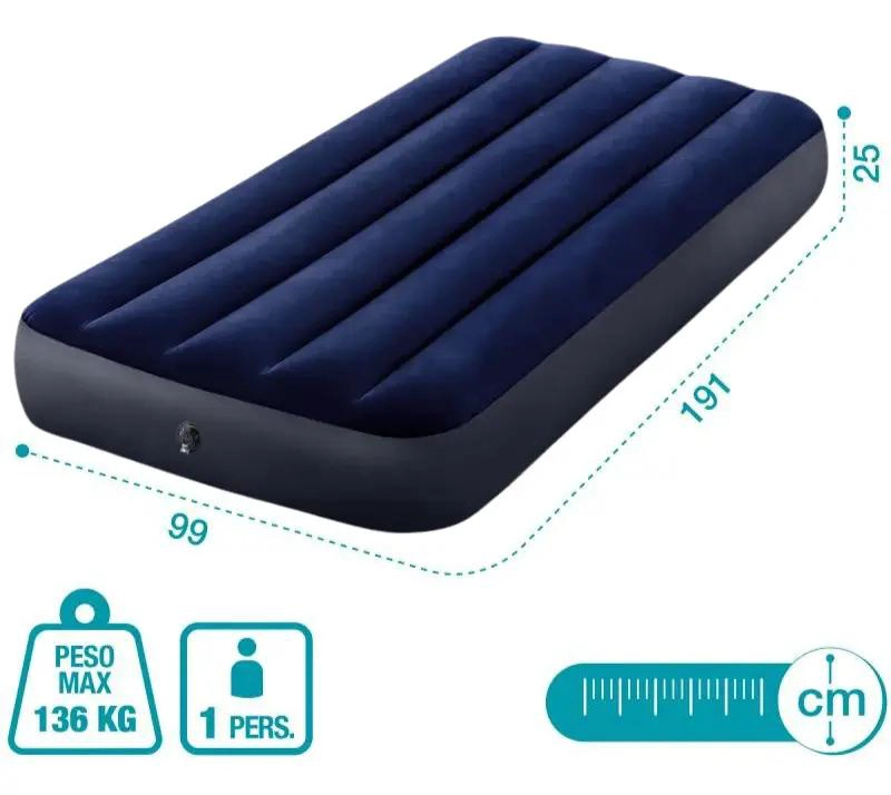 COLCHON INFLABLE PARA PLAZA Y MEDIA CON MEDIDAS 99X191X25 CM - 4