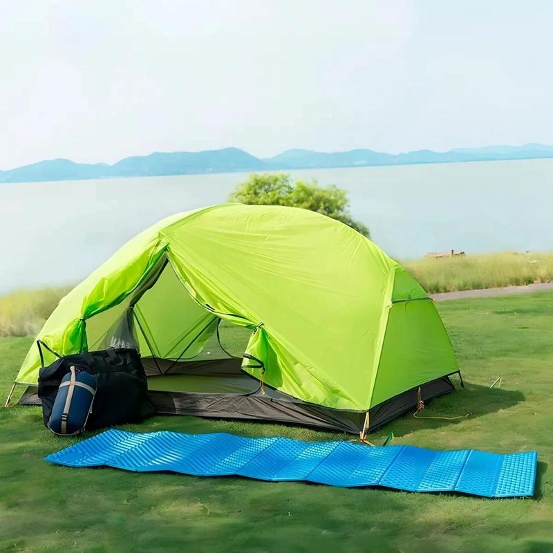 COLCHONETA INFLABLE PLEGABLE PARA CAMPING 1.88M X 60CM COLOR AZUL - 5