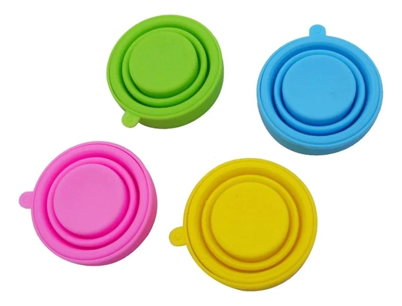 SET DE 4 VASOS PLEGABLES DE SILICONA EN COLORES VARIADOS PARA CAMPING - 2