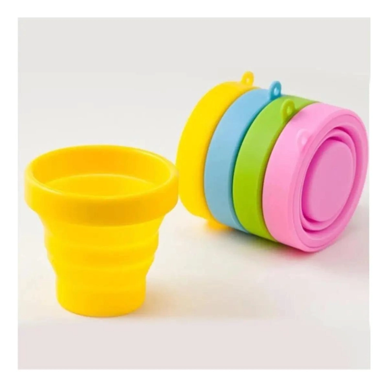 SET DE 4 VASOS PLEGABLES DE SILICONA EN COLORES VARIADOS PARA CAMPING - 3