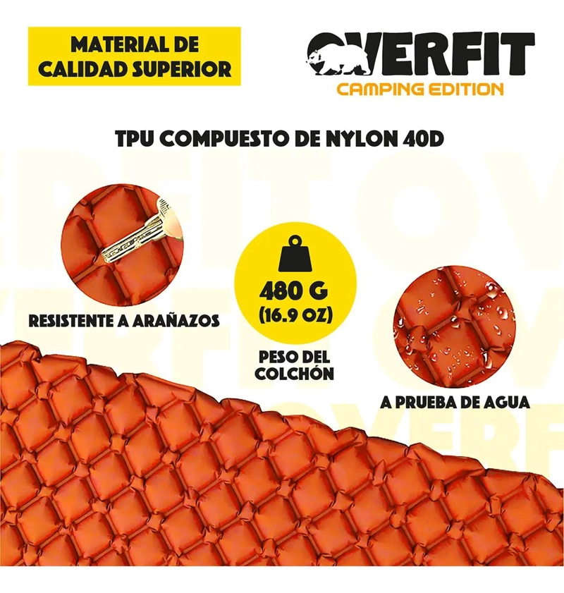 COLCHONETA INFLABLE INDIVIDUAL PARA CAMPING LIGERA Y COMPACTA 5CM - 2