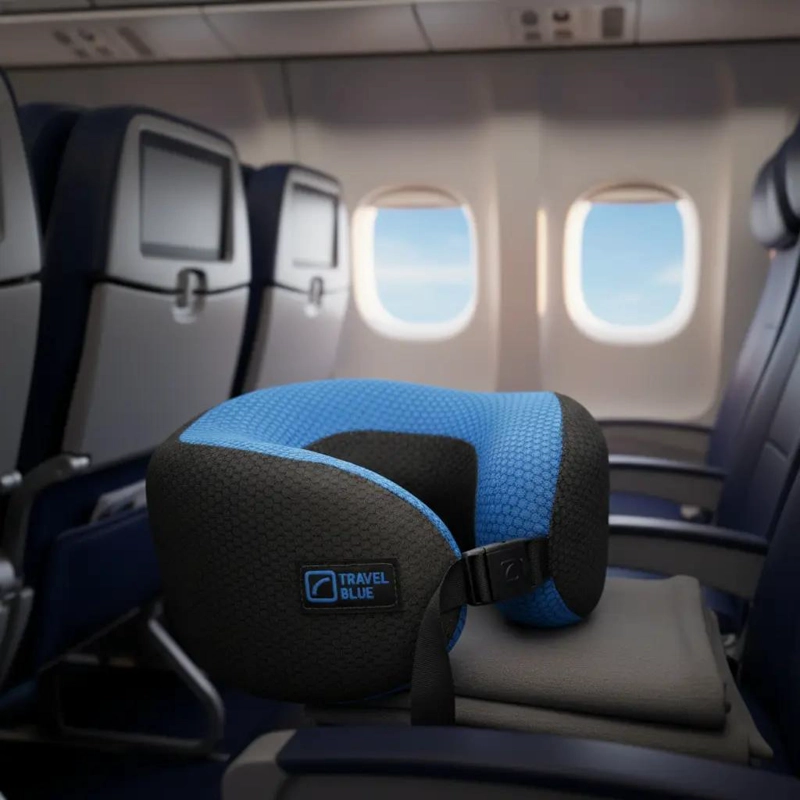 ALMOHADA ERGONOMICA PARA CUELLO CON ESPUMA VISCOELASTICA PARA VIAJES - 4