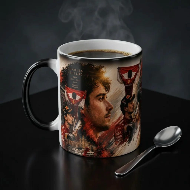 TAZA TERMO CON DISEÑO DE AFICIONADO A FERRARI Y MOUSEPAD - 3