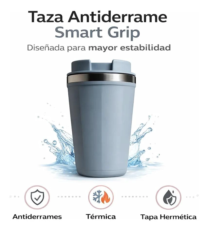 TAZA TE RMICA ANTIDERRAME CON CAPACIDAD DE 500 ML Y DISEÑO ANTIVUELCO - 2