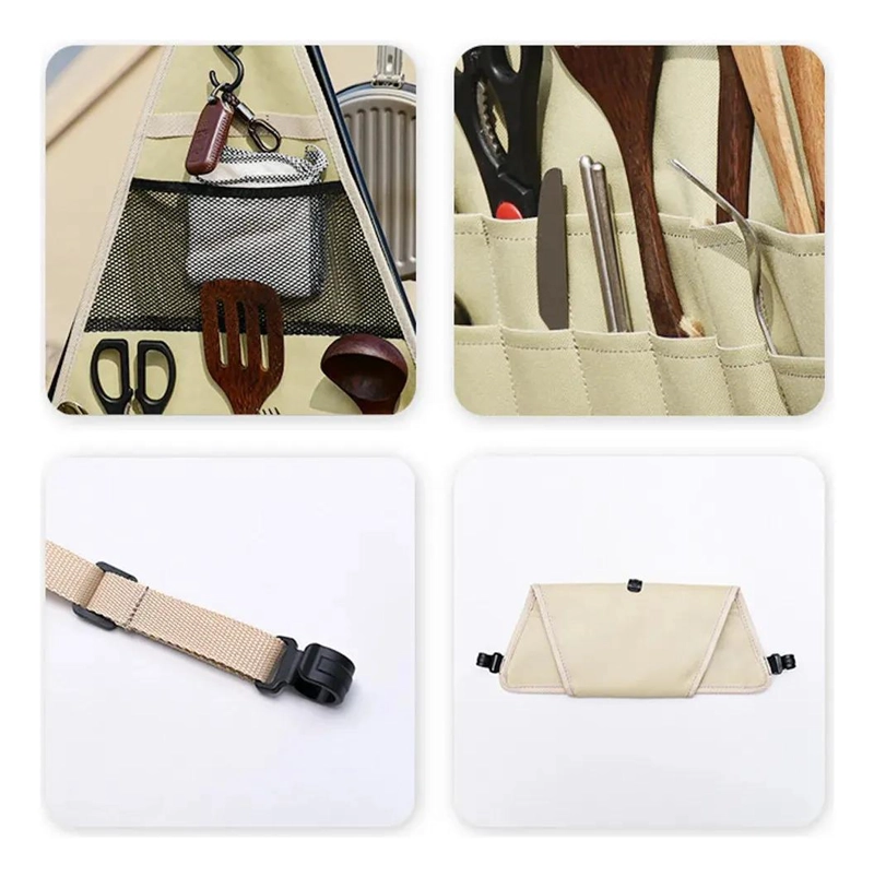 BOLSA COLGANTE ORGANIZADORA PARA CAMPING CON MULTIPLES COMPARTIMENTOS - 4