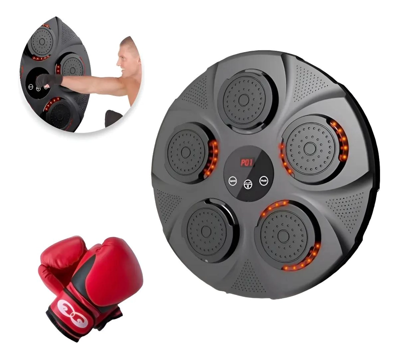 MAQUINA DE BOXEO CON SOPORTE PARA PARED Y FUNCION MUSICAL PARA ENTRENAMIENTO - 1