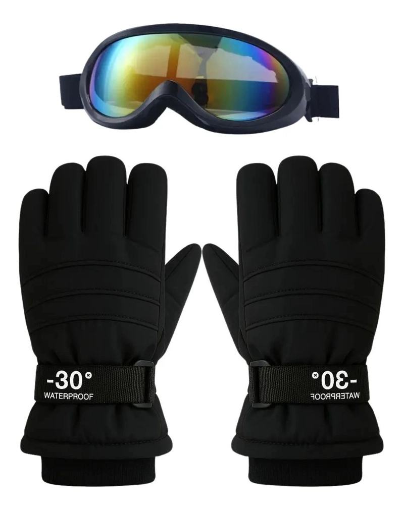 GUANTES Y ANTIPARRAS IMPERMEABLES PARA NIÑOS DE 4 A 6 AÑOS PARA NIEVE - 1
