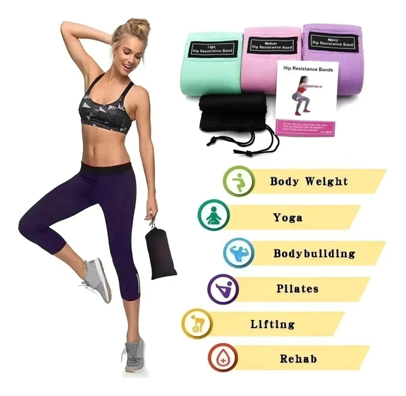 SET DE 3 BANDAS ELASTICAS PARA EJERCICIO CON DIFERENTES NIVELES DE RESISTENCIA - 4