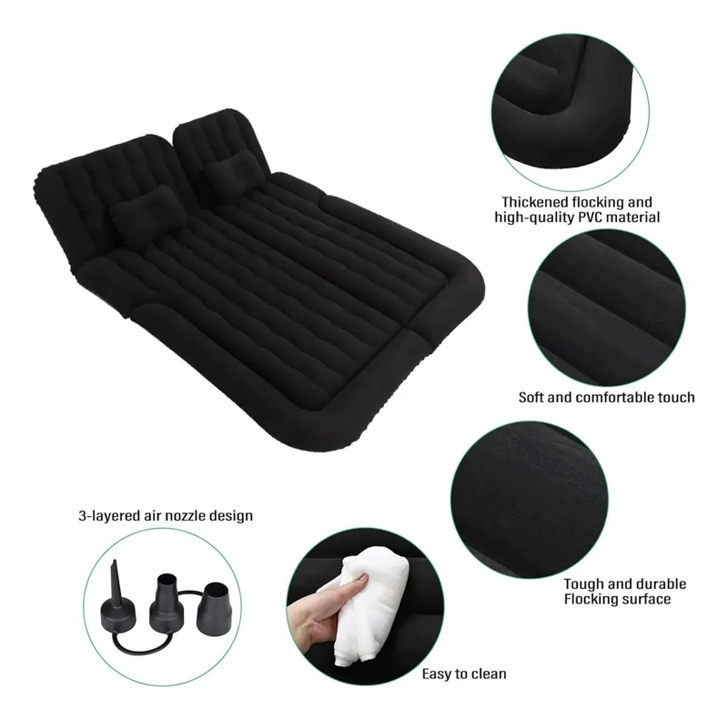 COLCHON INFLABLE PARA AUTOMOVIL CON COMPRESOR Y DOS ALMOHADAS INCLUIDAS - 4