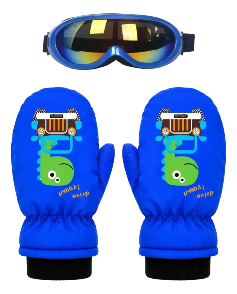 GUANTES MITONES IMPERMEABLES PARA NIEVE NIÑOS CON ANTIPARRAS - 1