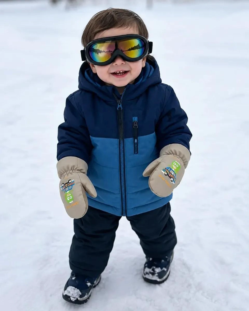 GUANTES MITONES IMPERMEABLES PARA NIEVE NIÑOS CON ANTIPARRAS - 2