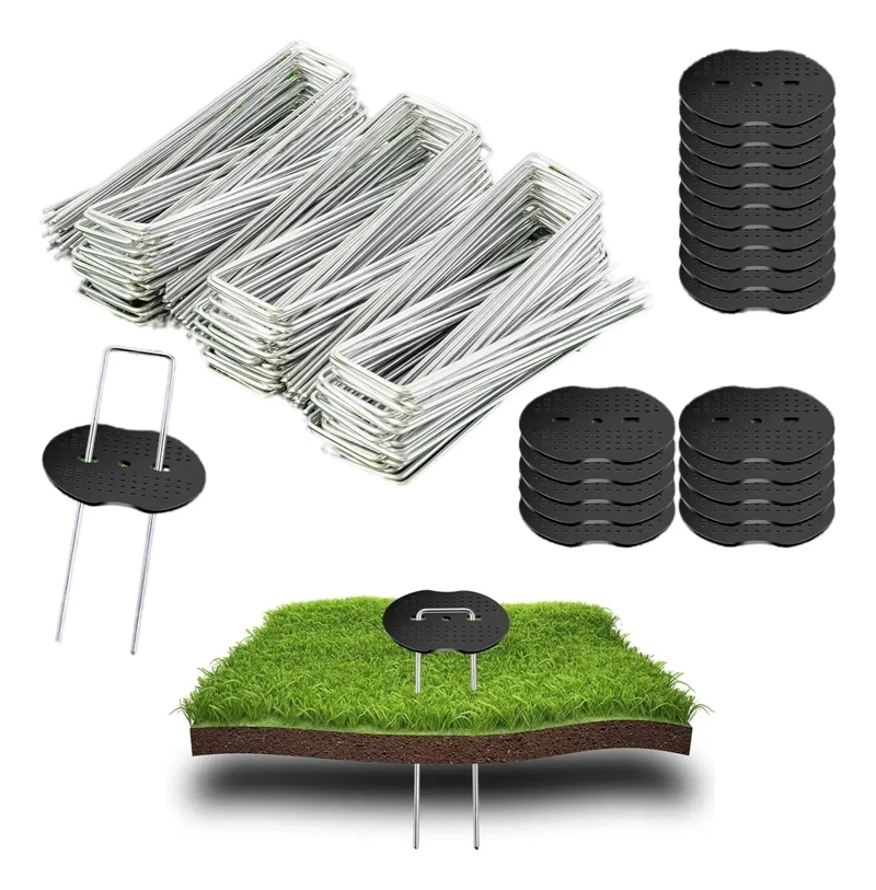 SET DE 50 GRAPAS Y JUNTAS PARA ESTACAS DE JARDIN Y CE SPED - 1