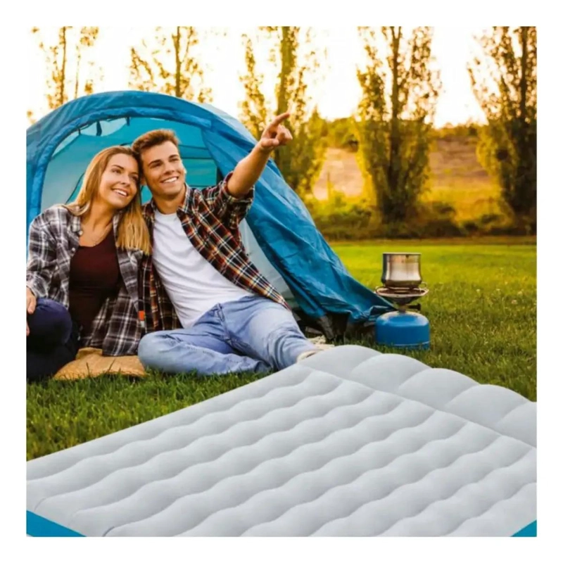 COLCHON INFLABLE DOBLE PARA CAMPING 127X193X24 CM - 4