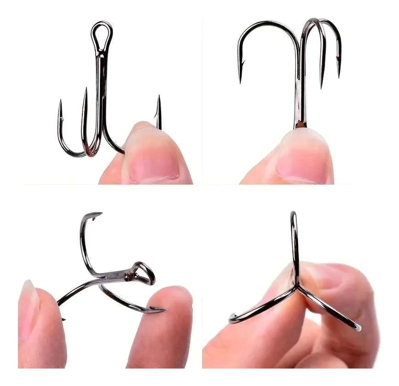 KIT COMPLETO DE ANZUELOS TRIPLES PARA PESCA CON 50 UNIDADES Y CAJA ORGANIZADORA - 2