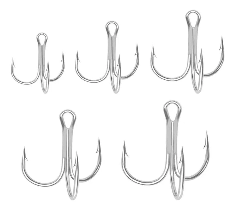 KIT COMPLETO DE ANZUELOS TRIPLES PARA PESCA CON 50 UNIDADES Y CAJA ORGANIZADORA - 4