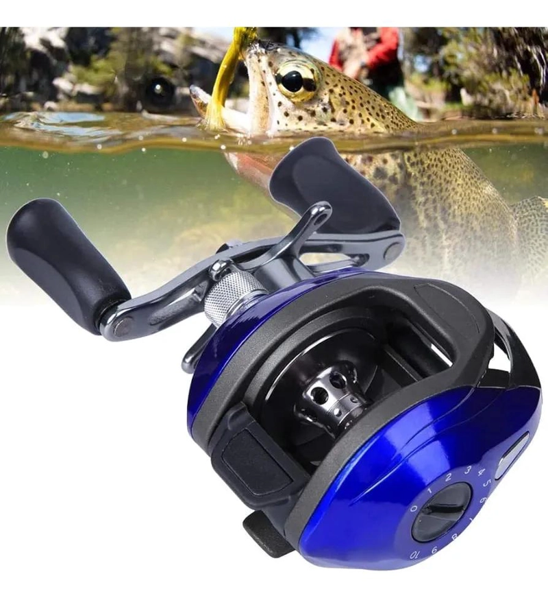 CARRETE DE PESCA BAITCASTING PERFIL BAJO CON MANILLA DERECHA - 5