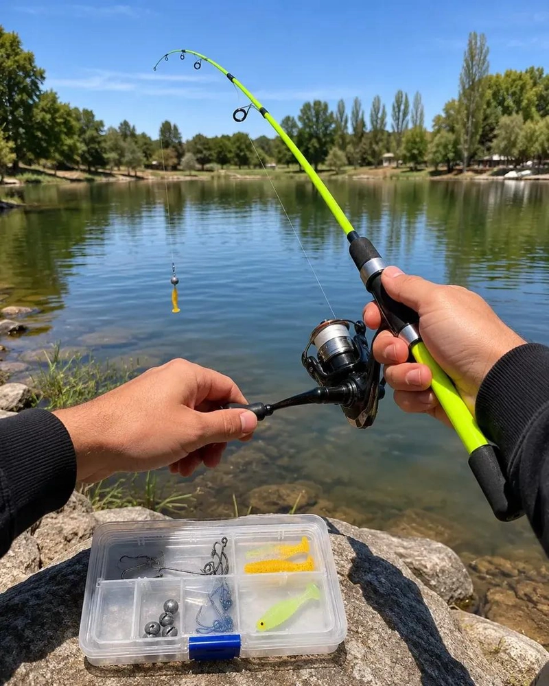 KIT COMPLETO DE PESCA CON CAÑA DE 1.2 METROS Y ACCESORIOS VARIADOS - 2