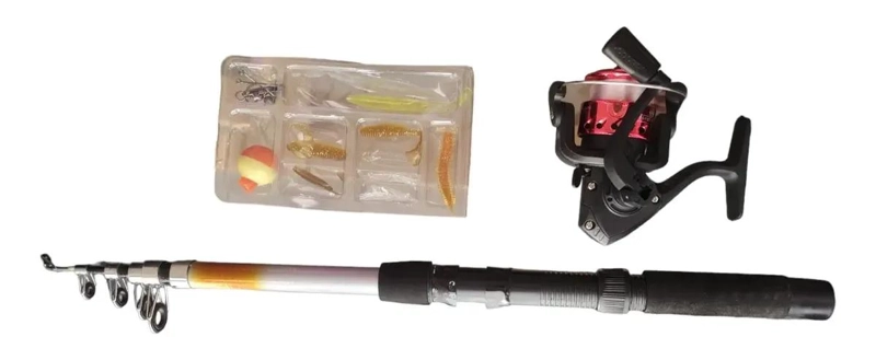 SET COMPLETO DE CAÑA PARA PESCAR CON CARRETE DE 210 CM - 1