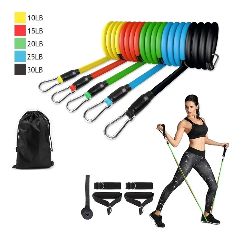 SET COMPLETO DE LIGAS Y BANDAS DE RESISTENCIA PARA EJERCICIOS - 4