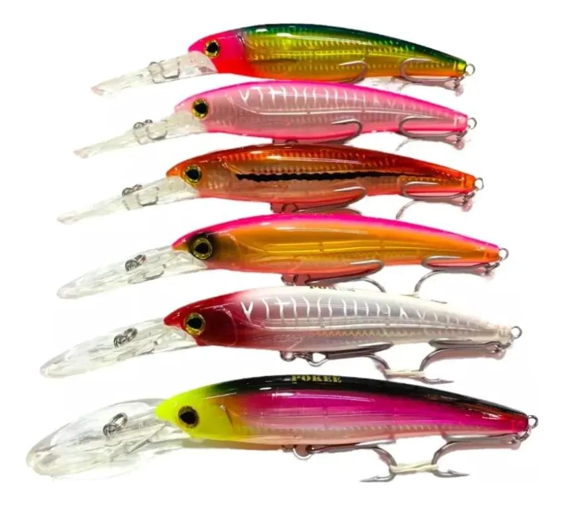 SET DE 3 SEÑUELOS PARA PESCA TROLLING DE 16 CM Y 60 GRAMOS MULTICOLOR - 2