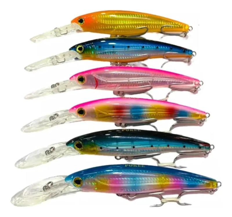 SET DE 3 SEÑUELOS PARA PESCA TROLLING DE 16 CM Y 60 GRAMOS MULTICOLOR - 3