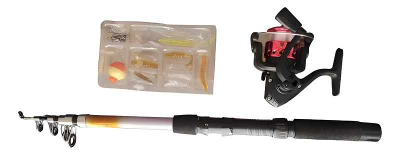 KIT COMPLETO DE PESCA CON CAÑA DE 210 CM Y ACCESORIOS VARIADOS - 1