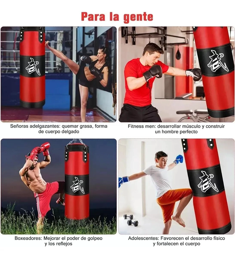 SACO DE BOXEO RESISTENTE PARA ENTRENAMIENTO Y FITNESS EN CASA - 5