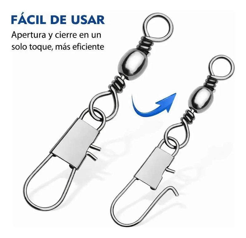 PACK DE 100 DESTORCEDORES PARA PESCA TAMAÑO 8 RESISTENTES Y DURADEROS - 2