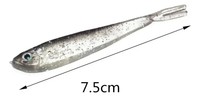 SET DE 10 SEÑUELOS DE PESCA DE PLASTICO BLANDO CON ANZUELO AFILADO - 3