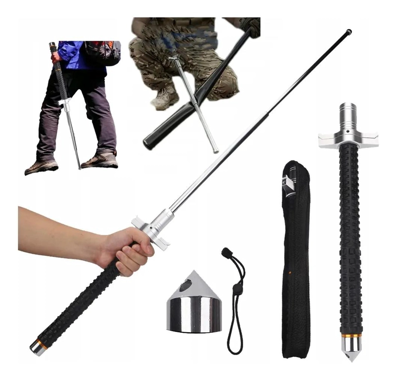 BASTON RETRACTIL DE AUTODEFENSA CON LONGITUD DE 101 CM - 1