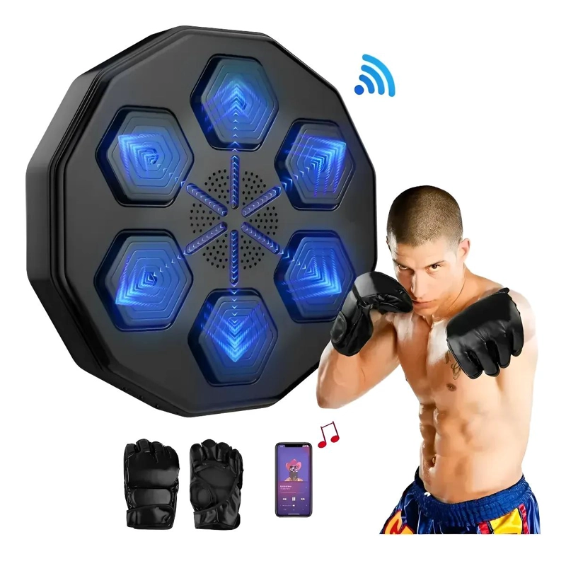 MAQUINA DE BOXEO CON FUNCION MUSICAL BLUETOOTH Y GUANTES INCLUIDOS - 1