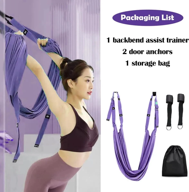 CORREA PARA YOGA Y ESTIRAMIENTO CON AJUSTE EN PUERTA COLOR MORADO - 3