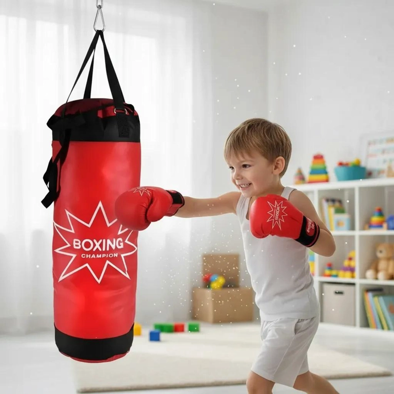 SACO DE BOXEO CON GUANTES PARA NIÑOS Y BEBE S JUGUETE INTERACTIVO - 1
