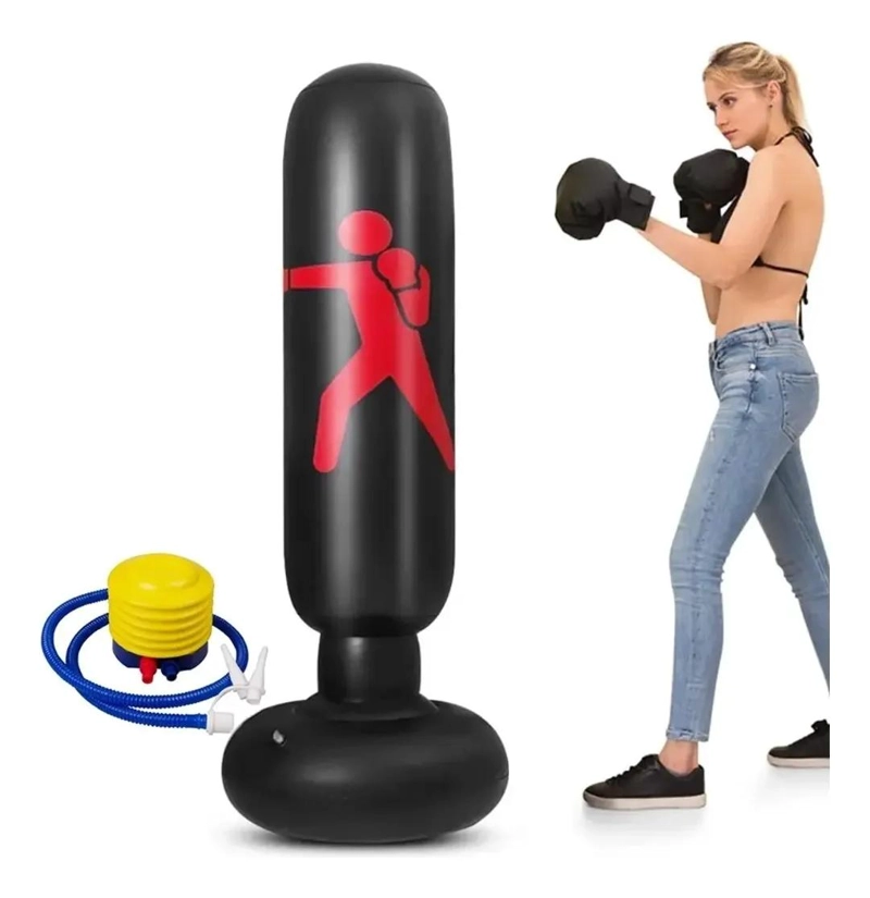 SACO DE BOXEO INFLABLE CON INFLADOR INCLUIDO PARA ENTRENAMIENTO - 1