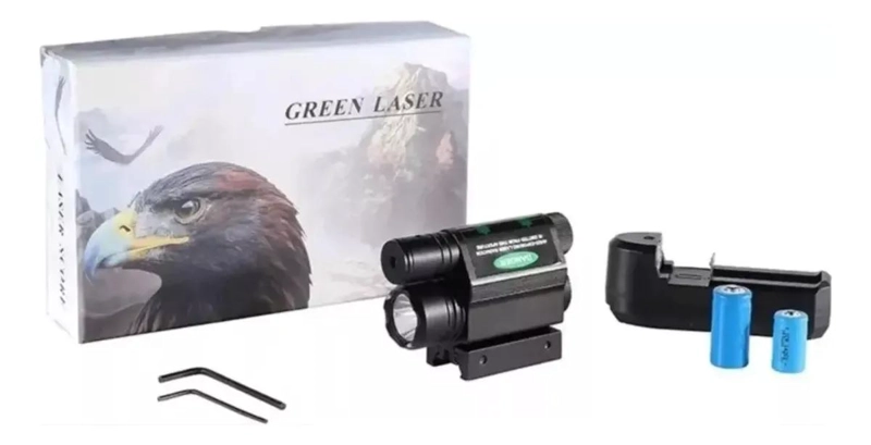 MIRA LASER DE PUNTO VERDE CON LINTERNA DE ALTO BRILLO PARA PISTOLAS CO2 - 2