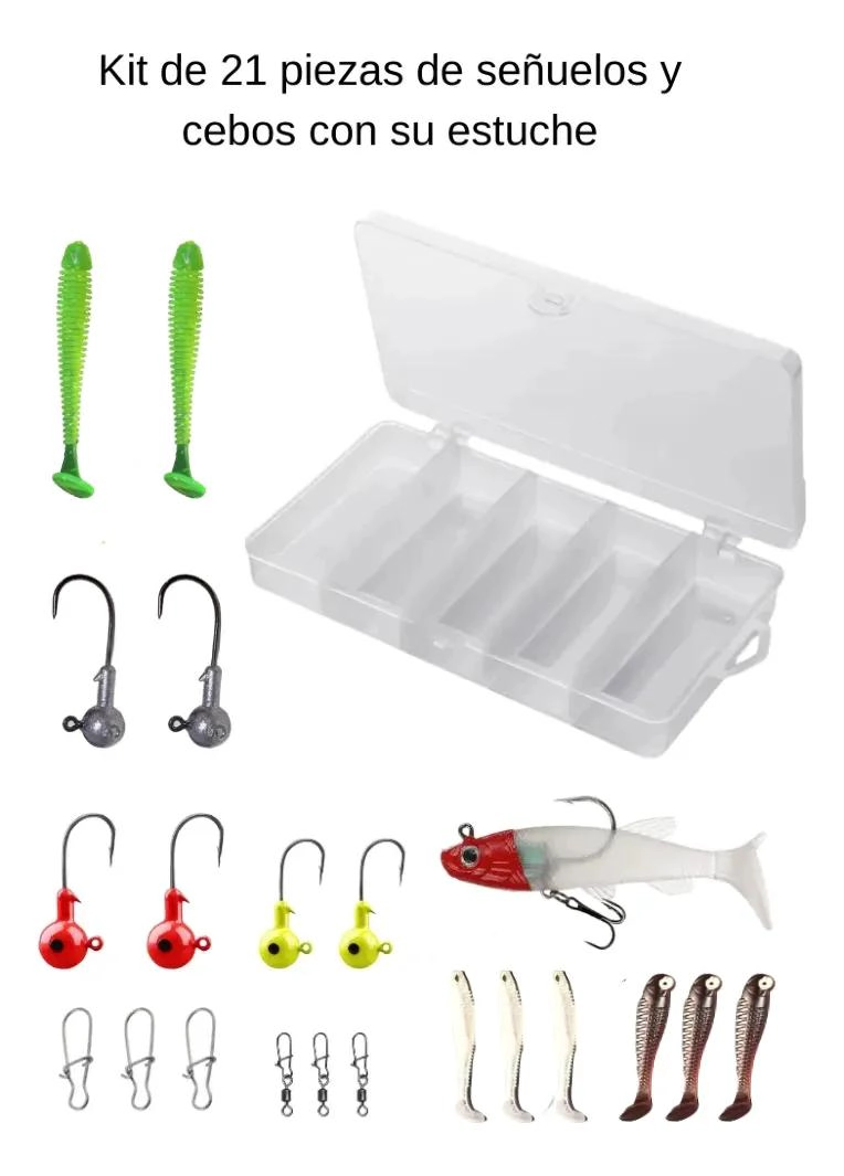 KIT COMPLETO PARA PESCA CON CAÑA DE 210 CM Y ACCESORIOS INCLUIDOS - 3