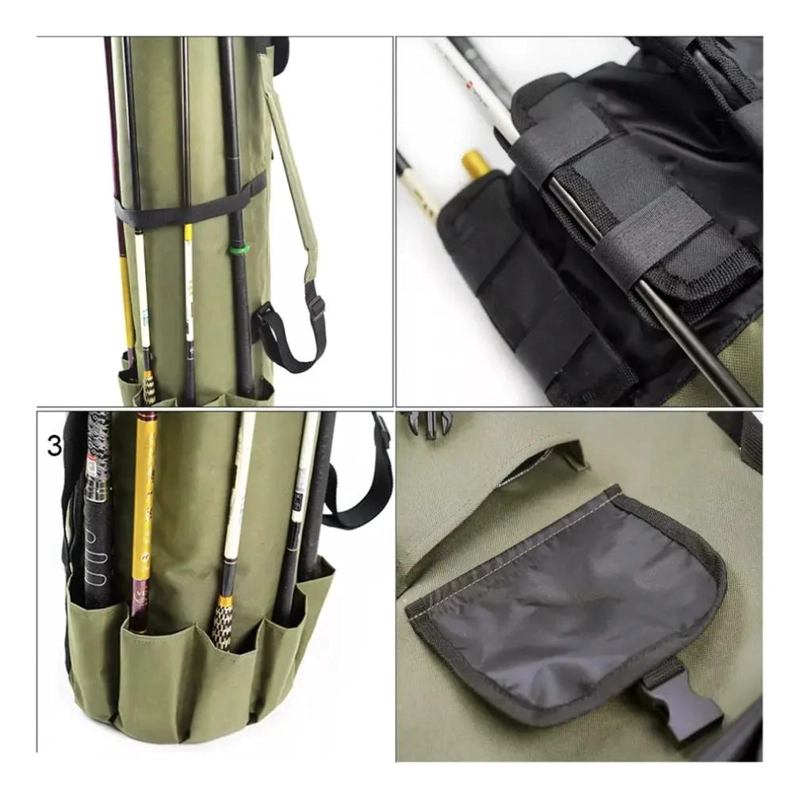 BOLSA ORGANIZADORA CILINDRICA PARA ALMACENAMIENTO DE CAÑA DE PESCA - 2