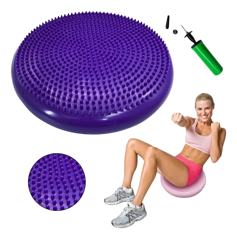 DISCO DE EQUILIBRIO ANTIDESLIZANTE COLOR VIOLETA DE 34 CM - 1