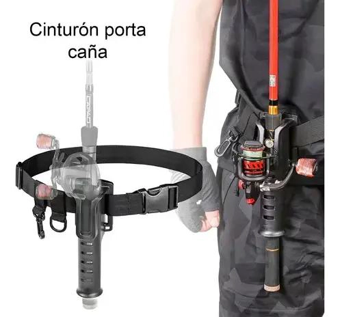 SOPORTE PARA CAÑA DE PESCAR CON CINTURON AJUSTABLE PARA PESCADORES - 2