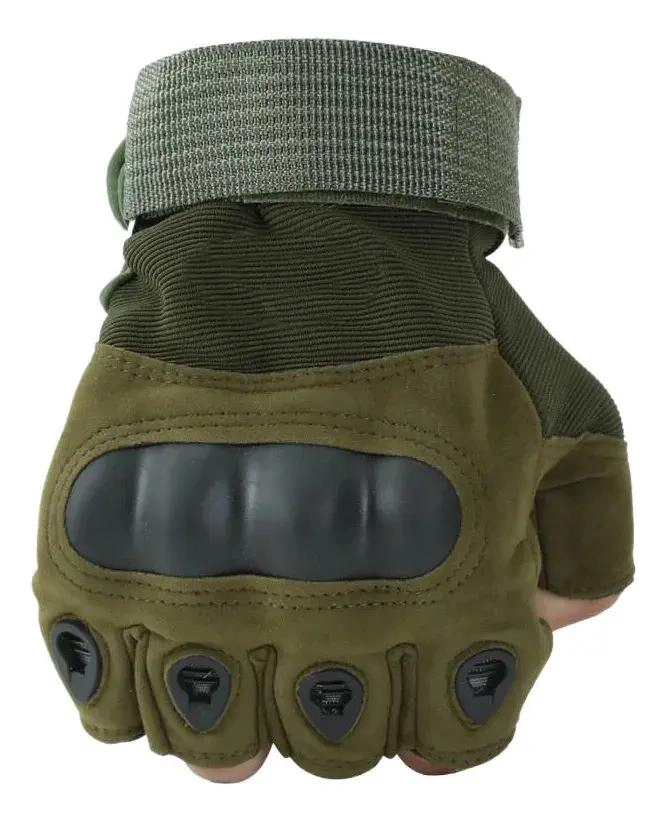 GUANTES TACTICOS PARA ACTIVIDADES AL AIRE LIBRE CON MEDIO DEDO - 2