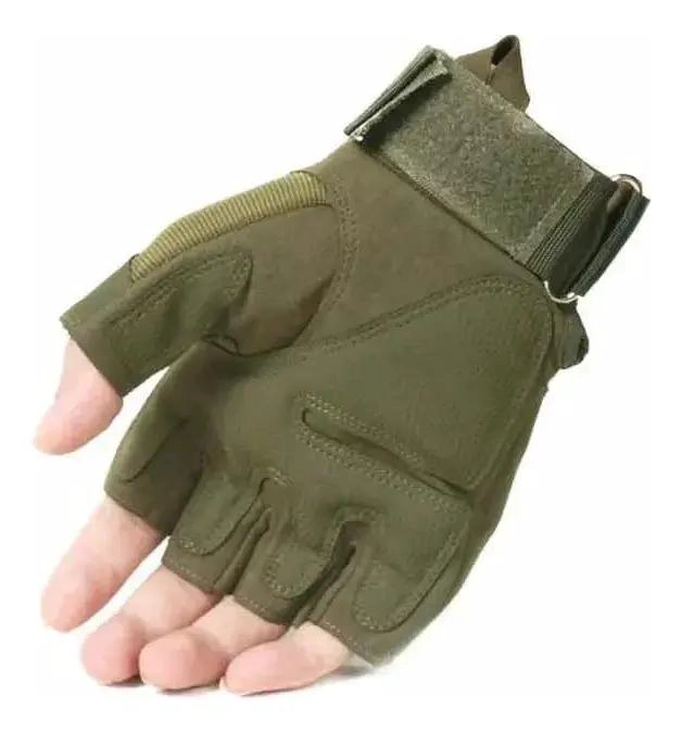 GUANTES TACTICOS PARA ACTIVIDADES AL AIRE LIBRE CON MEDIO DEDO - 5
