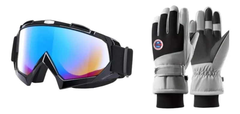 KIT ANTIPARRAS ESPEJADAS Y GUANTES TE RMICOS PARA NIEVE TALLA L - 1