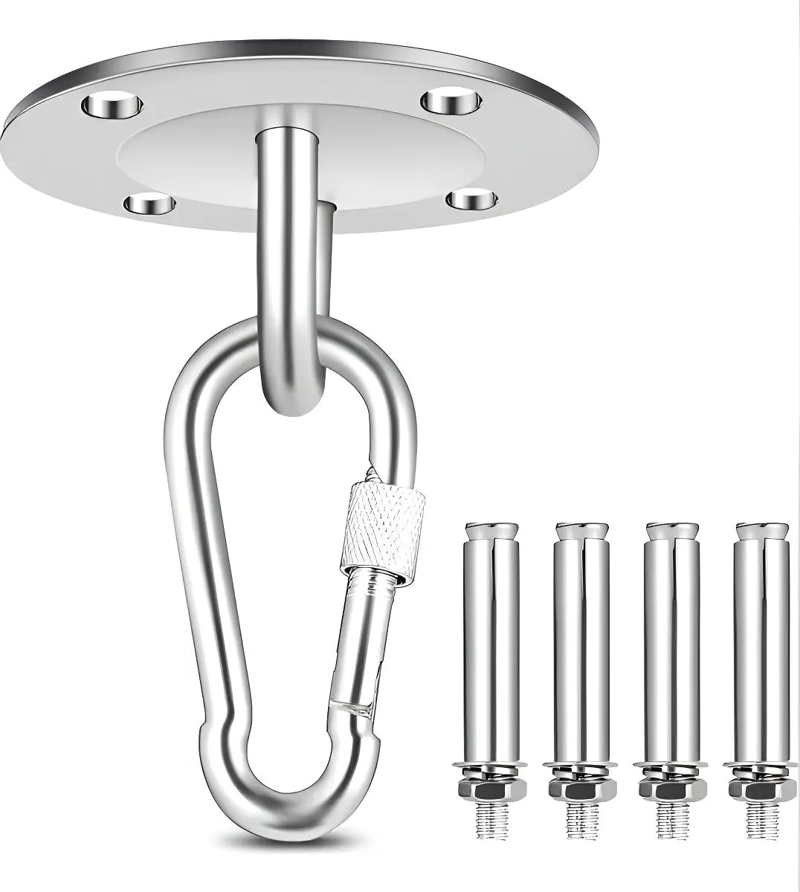 GANCHO FIJO DE TECHO DE ACERO INOXIDABLE PARA HAMACA Y YOGA - 1