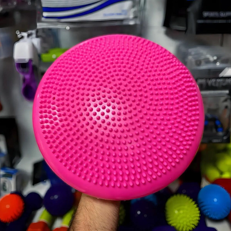 DISCO DE EQUILIBRIO MINI BOSU CON SUPERFICIE ERIZO COLOR ROSA - 4
