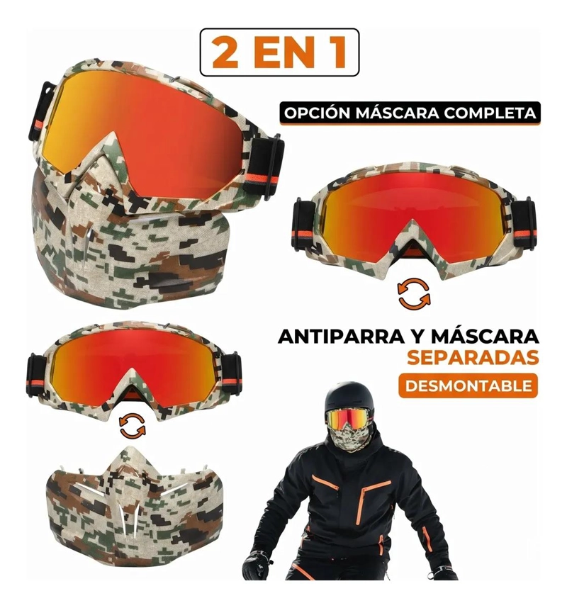 GENÉRICO ANTIPARRAS PARA DEPORTES DE NIEVE Y MOTOCROSS CON PROTECCION FACIAL