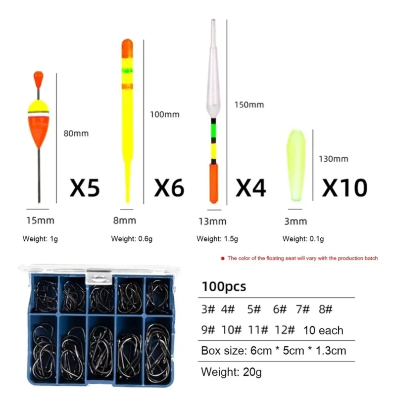 KIT COMPLETO DE PESCA CON ACCESORIOS, CEBOS, ANZUELOS Y CAÑA RESISTENTE - 5