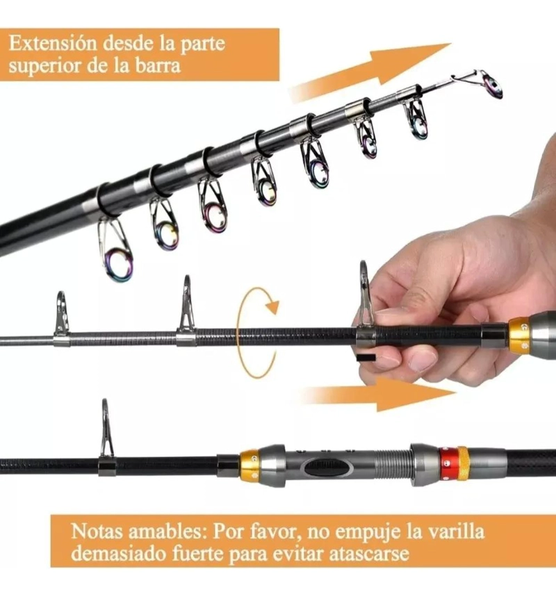 KIT COMPLETO DE PESCA CON CAÑA DE 2.4 METROS Y ACCESORIOS - 3