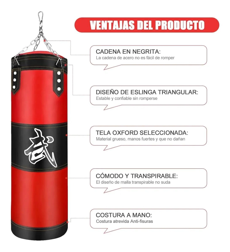 GUANTES DE BOXEO CON JUEGO DE EJERCICIOS Y SACOS DE ARENA PARA ENTRENAMIENTO - 3