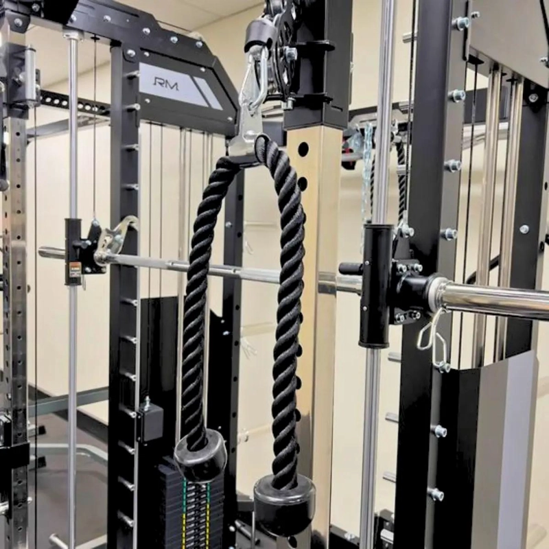 CUERDA PARA EJERCICIOS DE TRICEPS Y BICEPS CON POLEA Y MANCUERNAS FITNESS - 5